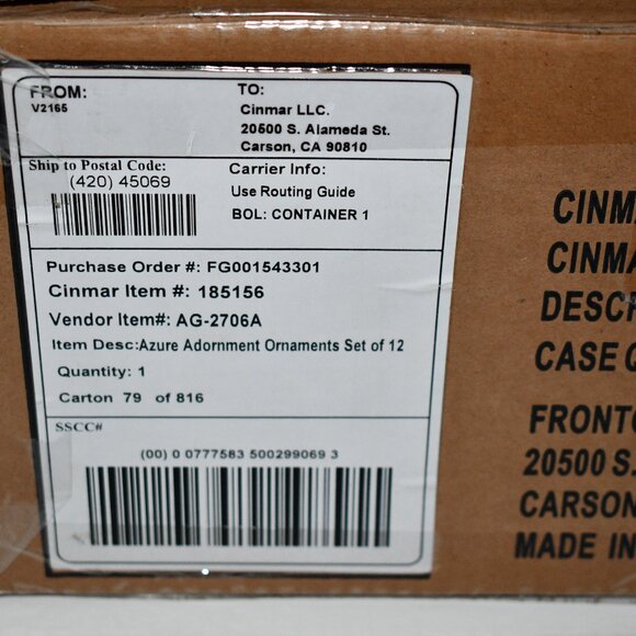 Frontgate Azure Adornment Ornaments, Set of 12 #185156 NIB - Picture 4 of 5